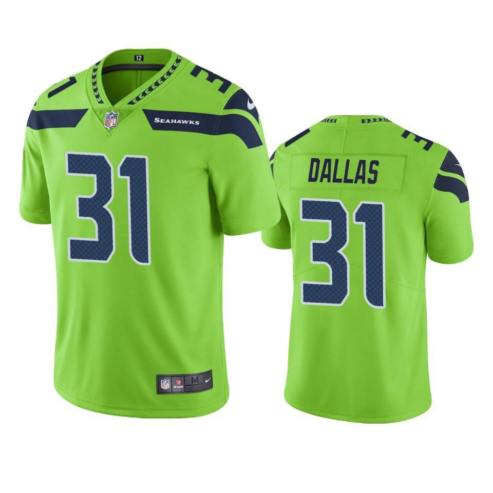 Men Seattle Seahawks 31 DeeJay Dallas Nike Green Vapor Limited NFL Jersey
